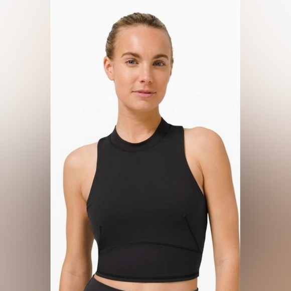 Lululemon Everlux and Mesh Cropped Tank Black - Picture 1 of 5